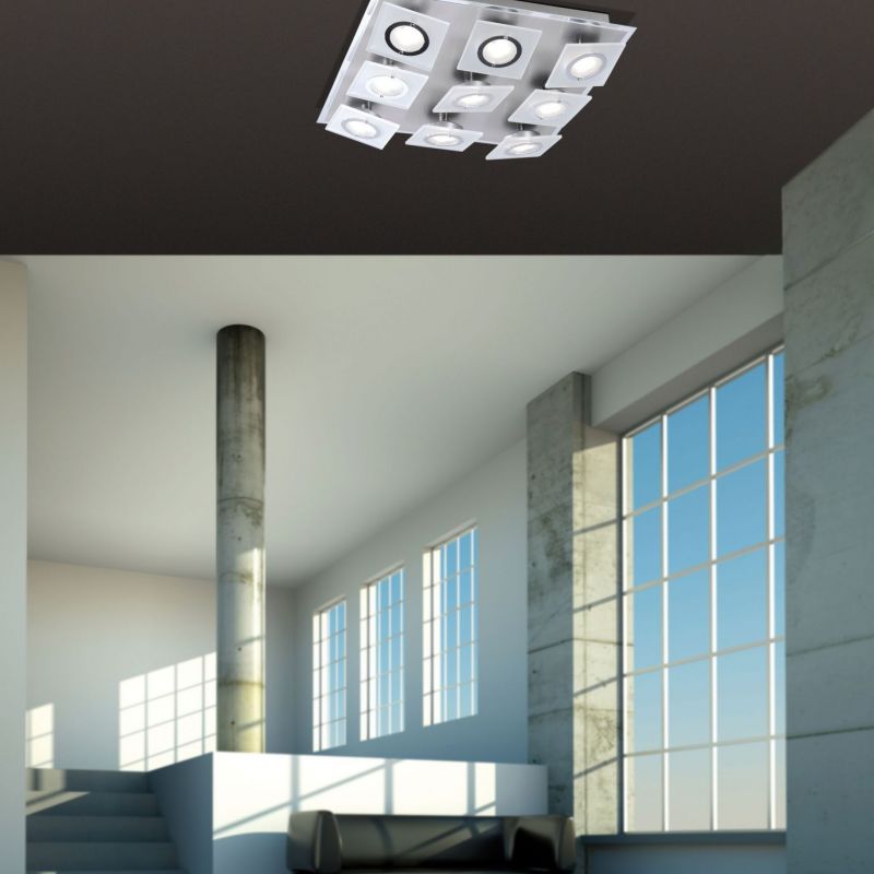 PAUL NEUHAUS | ROTATOR | DECKENLEUCHTE IM HELLEN RAUM MIT DUNKLER DECKE LEUCHTEN LUKASSEN LICHTDESIGN