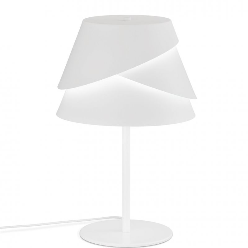 MANTRA | ALBORAN | TISCHLEUCHTE IN WEIß UND IN WEIßEN RAUM | LEUCHTEN LUKASSEN LICHTDESIGN