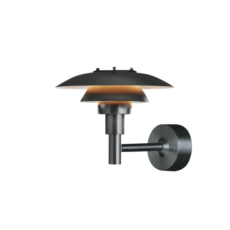 LOUIS POULSEN | NJP | AUßENWANDLEUCHTE IN SCHWARZ SOWOHL FÜR DEN AUßEN-/INNENBEREICH GEEIGNET | LEUCHTEN LUKASSEN LICHTDESIGN